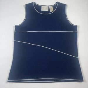 Emma & James Women's S Navy Sleeveless Sweater Vest Pullover‎